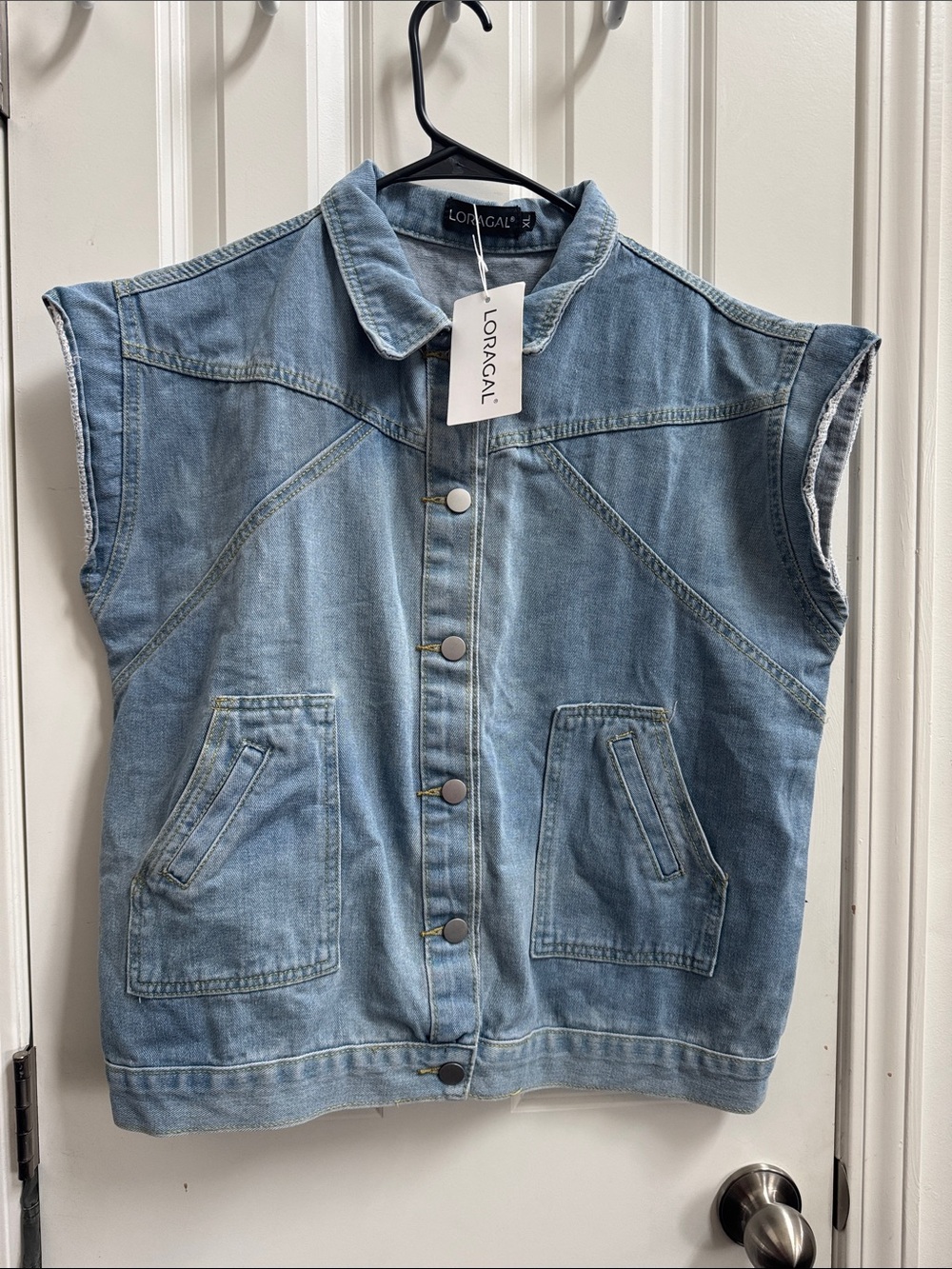 LORAGAL Light Blue Denim Sleeveless Vest